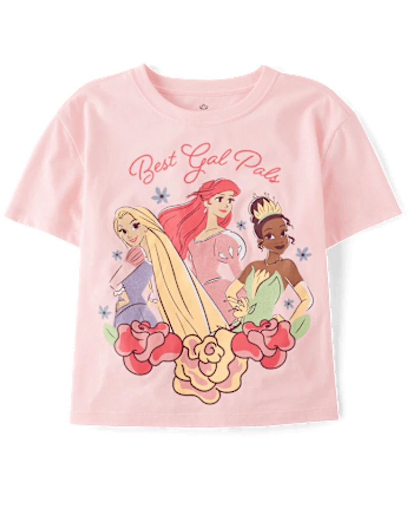 Girls Disney™ Princess Best Gal Pals Glitter Oversized Graphic Tee
