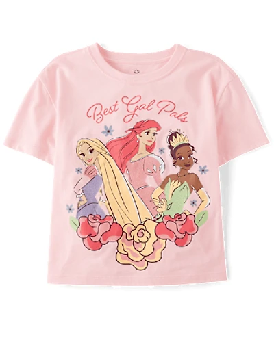 Girls Disney™ Princess Best Gal Pals Glitter Oversized Graphic Tee