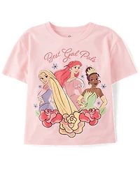Girls Disney™ Princess Best Gal Pals Glitter Oversized Graphic Tee