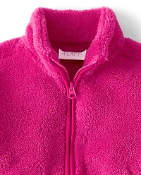 Veste zippée en sherpa épais pour fille