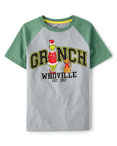 Boys Dr. Seuss The Grinch™ And Max Christmas Raglan Graphic Tee