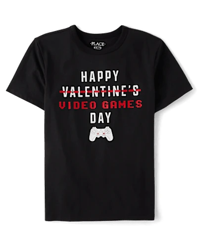 Boys Valentine's Day Video Games Graphic Tee
