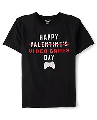 Boys Valentine's Day Video Games Graphic Tee