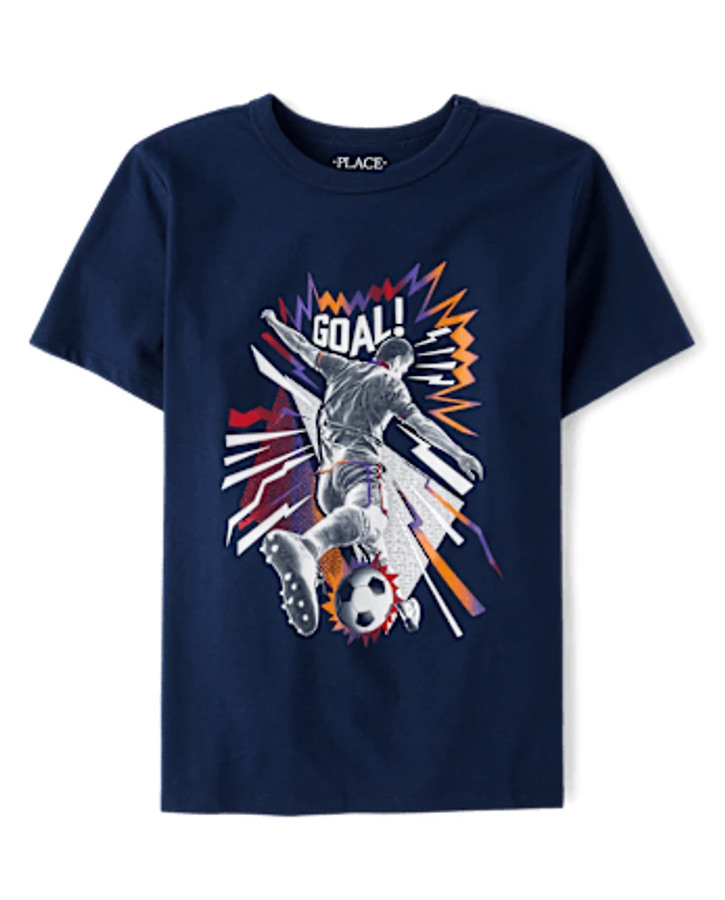 T-shirt graphique joueur de football pour garçon