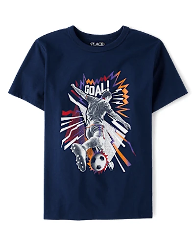 T-shirt graphique joueur de football pour garçon