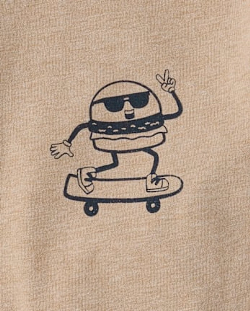 Boys Skater Burger Flip Graphic Tee