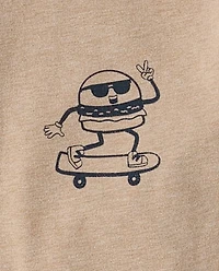 Boys Skater Burger Flip Graphic Tee