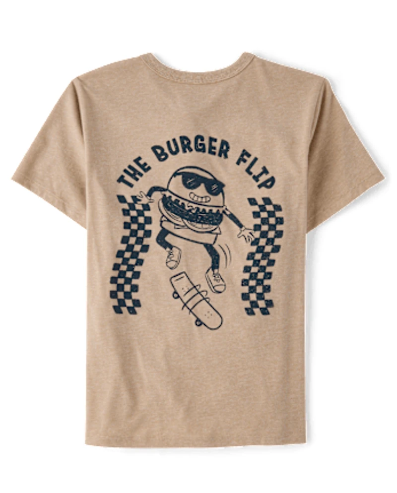 Boys Skater Burger Flip Graphic Tee