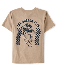 Boys Skater Burger Flip Graphic Tee