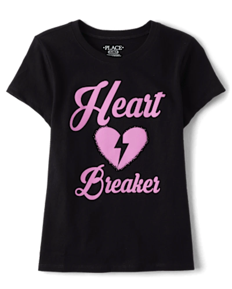 Girls Valentine's Day Heartbreaker Graphic Tee