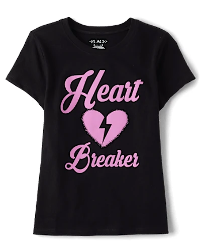Girls Valentine's Day Heartbreaker Graphic Tee