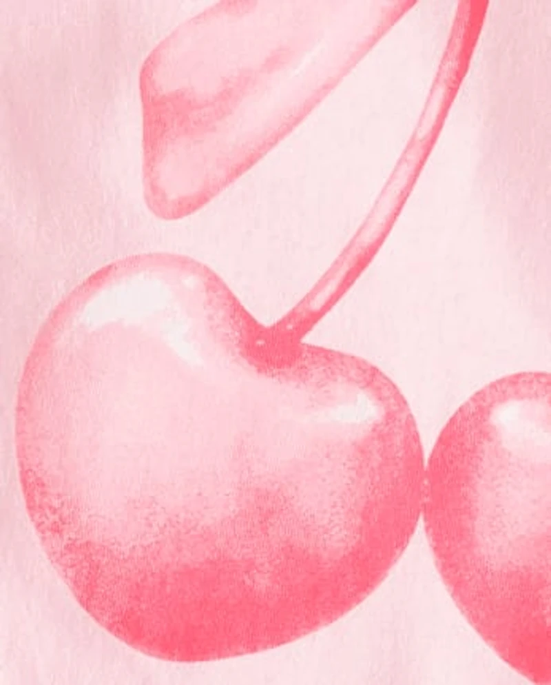 Girls Valentine's Day Bow Cherries Graphic Tee