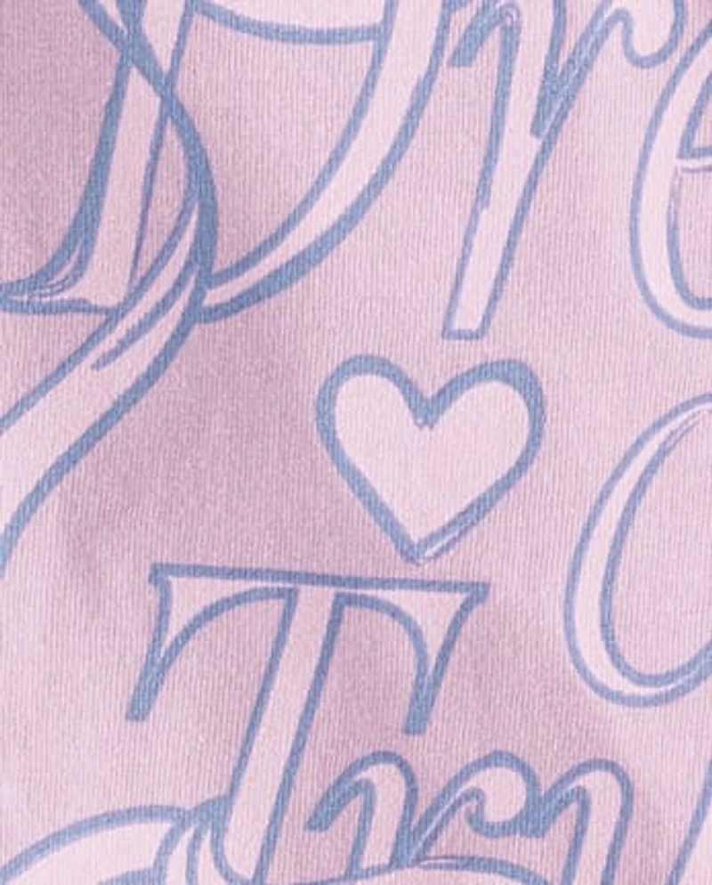 Girls Dreams Come True Ribbon Graphic Tee