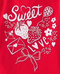 Girls Valentine's Day Sweet Doodles Graphic Tee