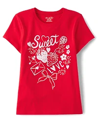 Girls Valentine's Day Sweet Doodles Graphic Tee