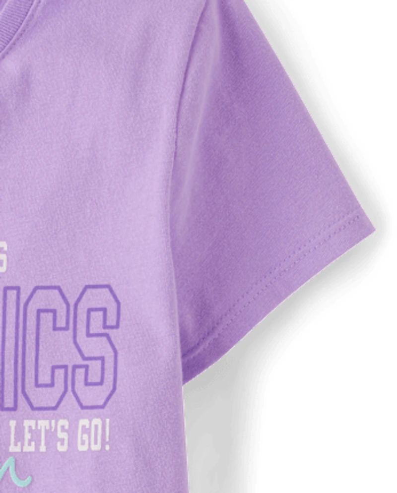 Girls Gymnastics Forever Puff Print Graphic Tee