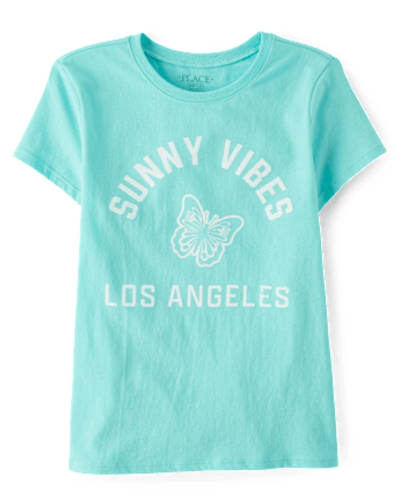 Girls Sunny Vibes Los Angeles Graphic Tee