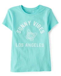 Girls Sunny Vibes Los Angeles Graphic Tee