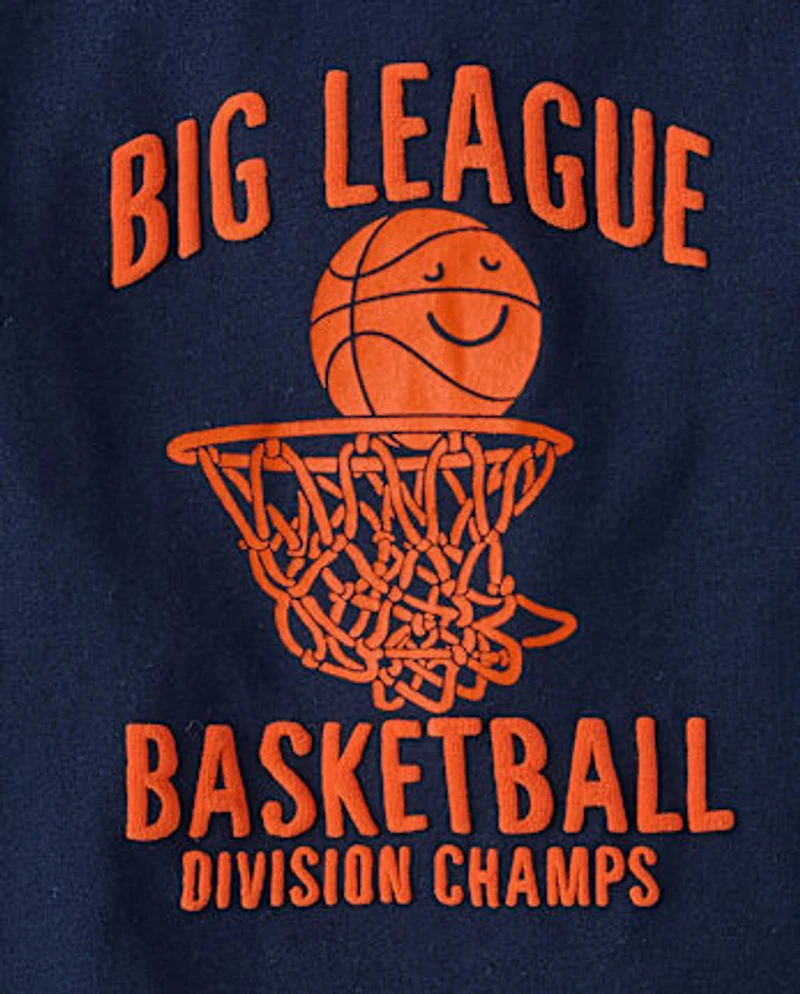 Baby And Toddler Boys Big League Basketball Puff Print Graphic Tee