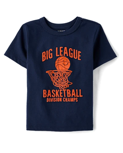 Baby And Toddler Boys Big League Basketball Puff Print Graphic Tee