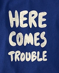 Baby And Toddler Boys Here Comes Trouble Graphic Tee