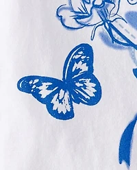 Girls Flower Heart Graphic Tee