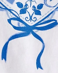 Girls Flower Heart Graphic Tee