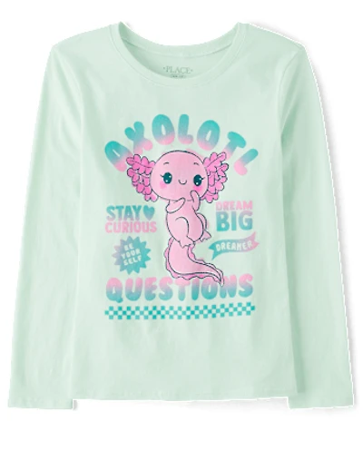 Girls Axolotl Questions Graphic Tee