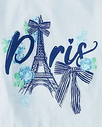 Girls Paris Blues Graphic Tee