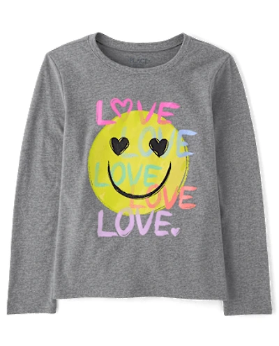 Girls Emoji Love Graphic Tee