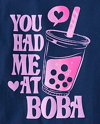 Girls You Had Me At Boba Graphic Tee