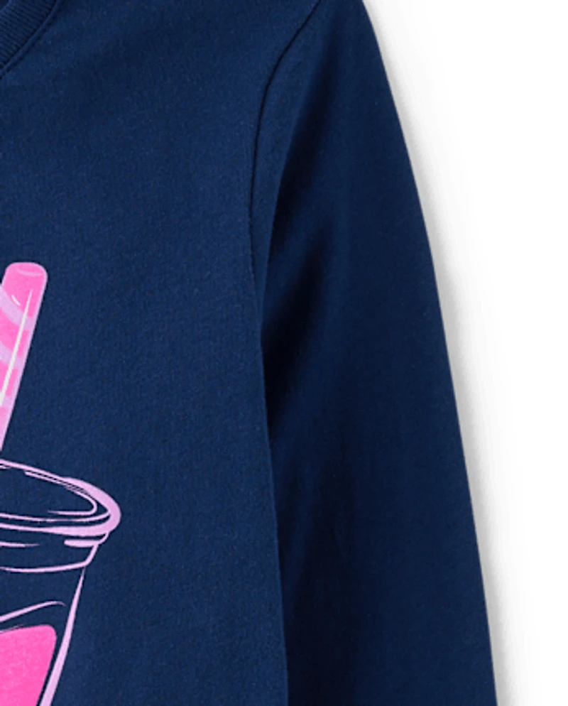 T-shirt graphique « Girls You Had Me At Boba »