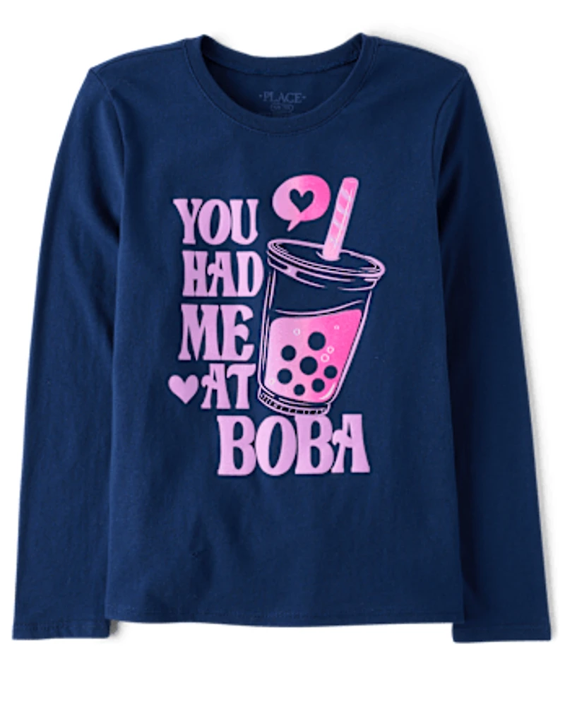 Girls You Had Me At Boba Graphic Tee
