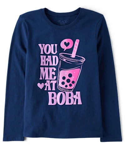 Girls You Had Me At Boba Graphic Tee