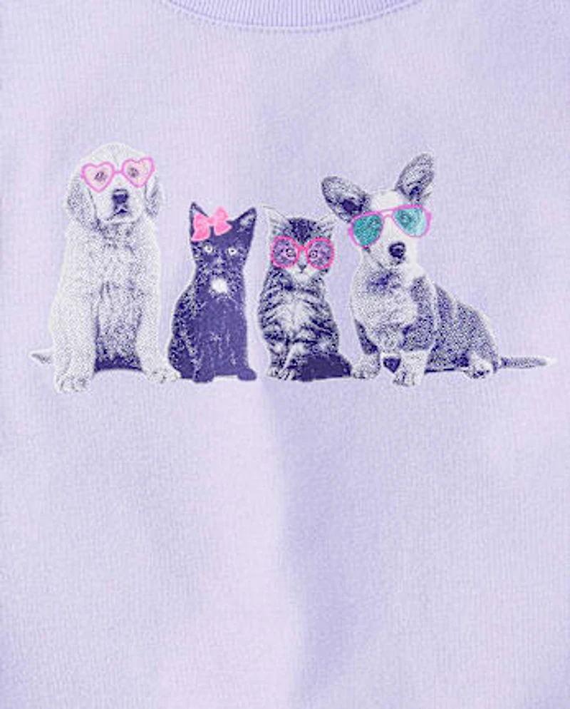 Girls Dog Friends Graphic Baby Tee