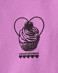 Girls Cupcake World Tour Front And Back Oversized Graphic Tee
