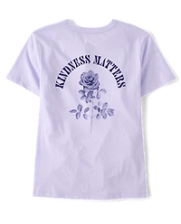 Girls Kindness Club Puff Print Front And Back Oversized Graphic Tee