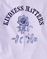Girls Kindness Club Puff Print Front And Back Oversized Graphic Tee