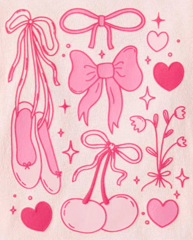 Baby And Toddler Girls Bows Graphic Tee