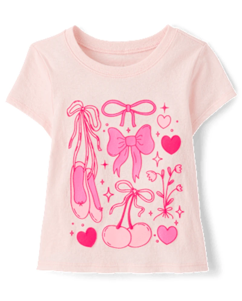 Baby And Toddler Girls Bows Graphic Tee