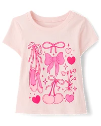 Baby And Toddler Girls Bows Graphic Tee
