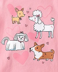 Baby And Toddler Girls Dog Friends Graphic Tee