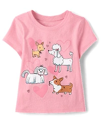 Baby And Toddler Girls Dog Friends Graphic Tee