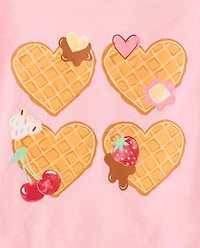 Baby And Toddler Girls Heart Waffles Graphic Tee