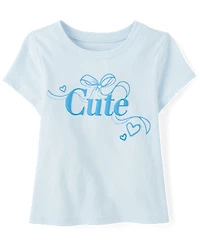 Baby And Toddler Girls Cute Bow Graphic Tee