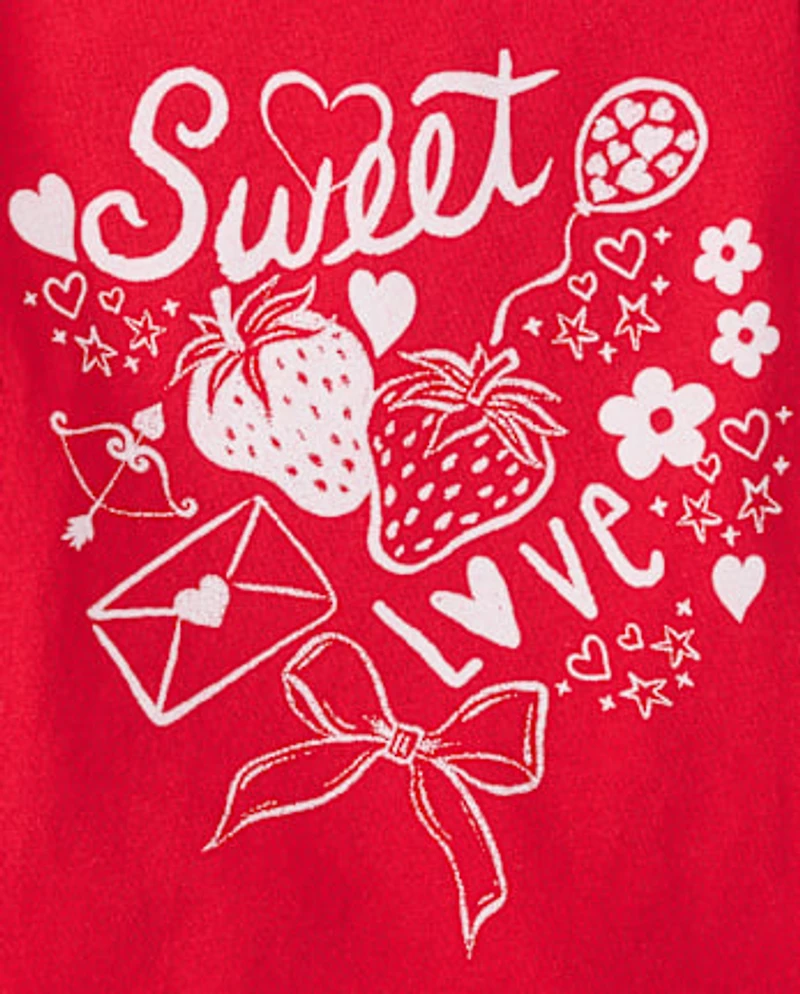 Baby And Toddler Girls Valentine's Day Sweet Doodles Graphic Tee