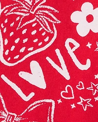 Baby And Toddler Girls Valentine's Day Sweet Doodles Graphic Tee