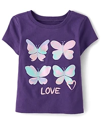 Baby And Toddler Girls Butterfly Love Graphic Tee