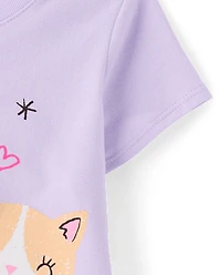Baby And Toddler Girls Cat Friends Graphic Tee
