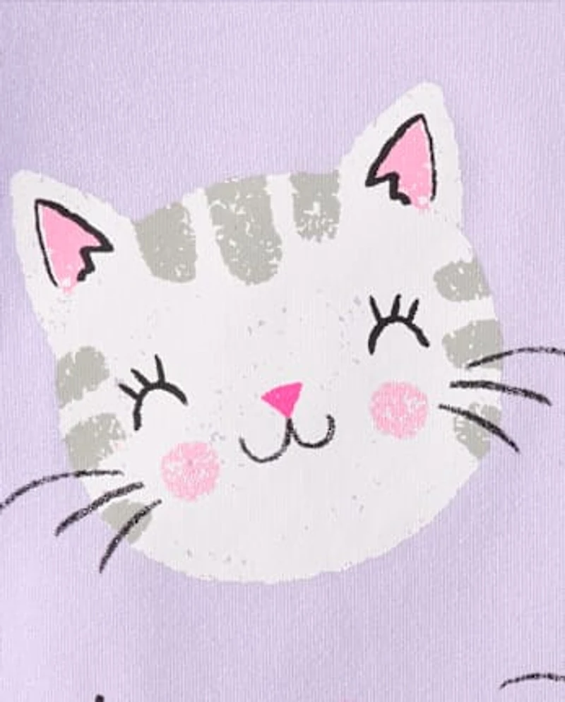 Baby And Toddler Girls Cat Friends Graphic Tee